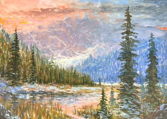 Rocky Mountain national Park Winter study 24x18”