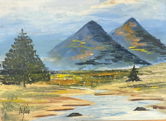 Mountain study Dubois Early years 1970 mountain scene