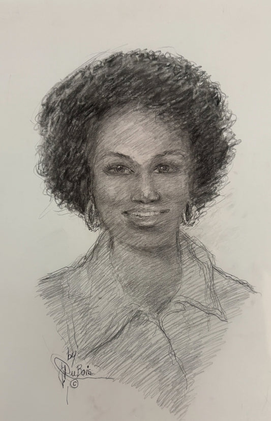 Black woman’s study 13” x 19” original charcoal