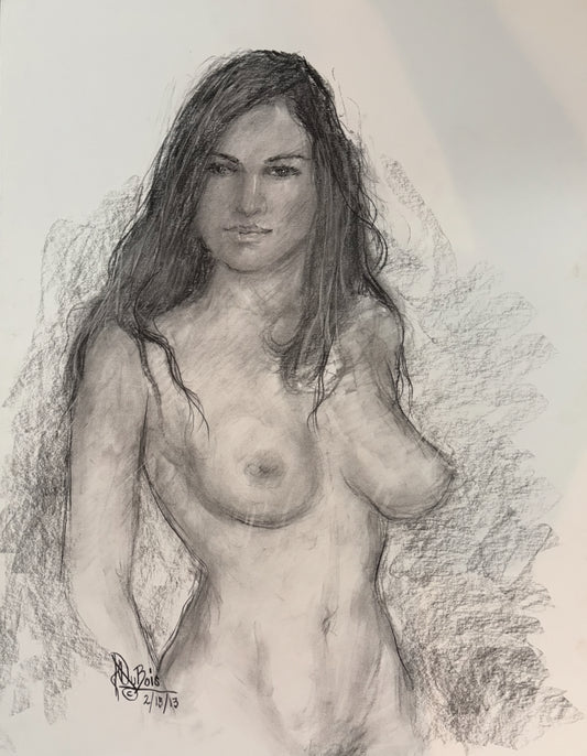 Nude study, Original charcoal