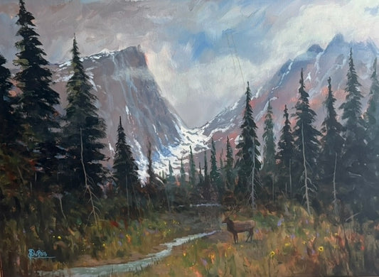 Colorado Mountain Scene With Elk