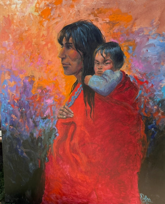 Taos Mother And Child Original Acrylic