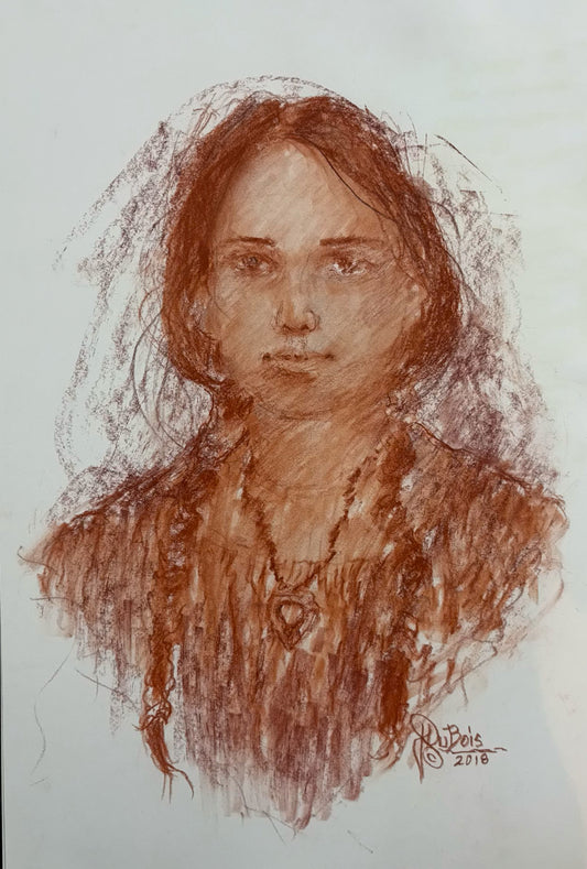 Lady study in Conte
