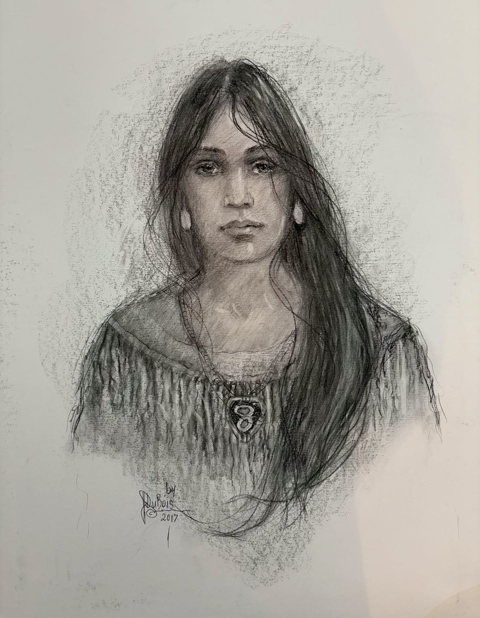 Native woman with the earrings and necklace
